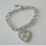 Cubic Zircon Heart Dangling Bracelet CZ Simulated Diamond Bracelet
