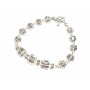 Round Clear Crystal Beads Cube Clear Crystal Bracelet 8mm Cube Round w/ Bicone 4mm Clear Crystals Bracelet