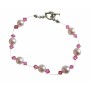Rose Pink Crystals Pearls Bracelet Bridal Bracelet