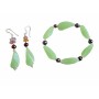 Fancy Green Glass Beads Steretchable Bracelet Metallic Pearls Bracelet
