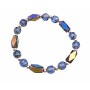 Glass Bead Rainbow Beads w/ Sparkling Geometrical Bicone Bead Bracelet