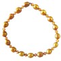 Rice Shaped Copper Golden Freshwater Pearls Stretchable Bracelet