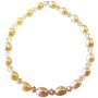 Peach Freshwater Pearls Peach Crystals Stretchable Bracelet