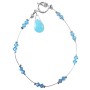Wedding Party Jewelry Aquamarine Crystals Glass Bead Teardrop Bracelet