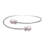 Rose Pearls Silver Cuff Comfortable Bracelet Diamante Spacer