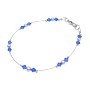 Lover Jewelry Lite Blue Pearls w/ Sapphire Crystals Wire Bracelet