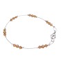 Copper Pearls & Copper Crystals Lobster Clasp Wire Bracelet