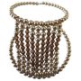 Heart Bracelet Cuff Bronze Pearls Smoked Topaz Crystals Heart Bracelet