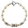 Handcrafted Bracelet Ivory Pearls w/ Silver Rondells Jewelry
