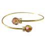 Comfortable Bracelet Round Copper Crystals w/ Gold Rondells