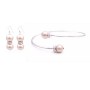 Bracelet & Sterling Silver Matching Earrings Champagne Pearl
