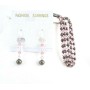 Wedding Brown Chocolate Pearl Bracelet Rose Crystal Matching Earrings
