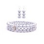 Cheap Jewelry Silver Grey Stretchable Double Stranded Bracelet Earring