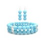 Fantastic Braclet & Earrings in Color Pool Blue Pearl Jewelry