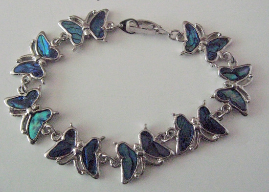 butterfly bracelet with abalone shell beautiful gift inexpensive