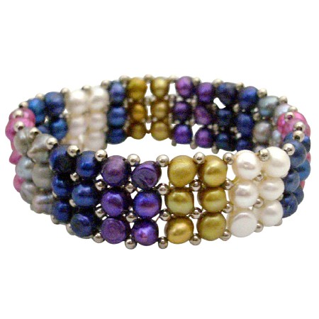 Multicolored Freshwater Pearls Bracelet Absolutely Stunning Gift