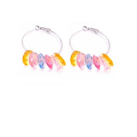 Looking For Hoop Earrings Multcolor Gorgeous Glass Beads Earrings