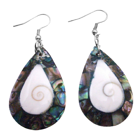 Wholesale Abalone Natural Shell Earrings Teardrop Shell Jewelry Gift