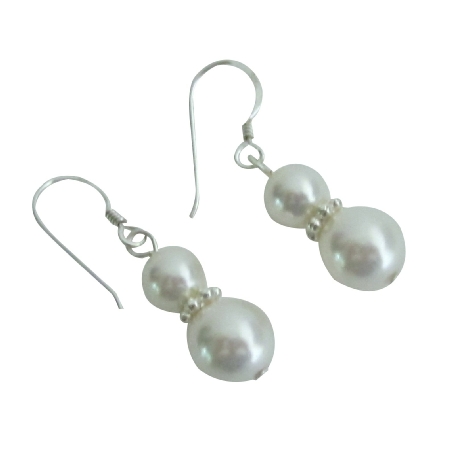 Pair Of Earrings Swarovski Pearl Crystals Bridesmaid Earrings
