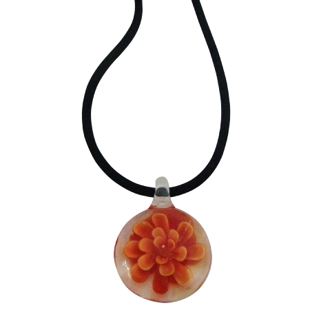 Gift Your Wife Sleek Vintage Glass Pendant Black Velvet Cord Necklace
