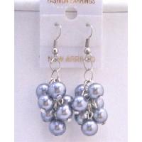Pearls Grape Bunch Earrings Grey Pearls Chandelier Earrings  