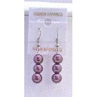 Purple Earrigns Purple Pearls Beads Earrings  