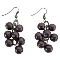 Dark Purple Pearls Grape Pearls Earrings 