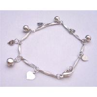 Charm Bracelet 7 Inches High Quality Rhodium Chain Hanging Charms Heart w/ Love Engraved 