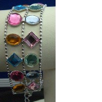 Multi Color Crystals Glass Bead Lobster Clast Bracelet 