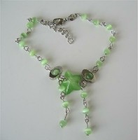 Cat Eye Bracelet Green Cat Eye Dangling Bracelet 