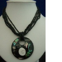 Shell Jewelry w/ Pendant Black Shiva Eye Shell Jewelry