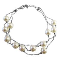 Three Stranded Ivory Beaded Bracelet  