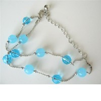 Double Stranded Simulated Glass Beads Bracelet  