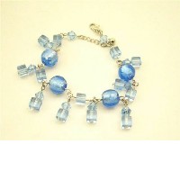 Sexy Crystals Bracelet Smiulated Aquamarine Sapphire Crystals Bracelet Dangling Bracelet