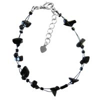 Under 5 Dollar Bracelet Gift Jewelry Cheap Jewelry Black Nugget Chips Fancy Beads Black Glass Beads Bracelet