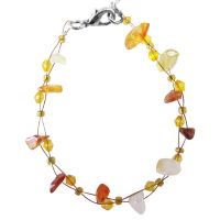 Carnelian Nugget Bracelt Carnelian Chip Bracelet Carnelian Glass Beads Bracelet