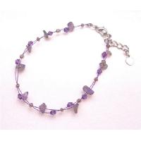 Amethyst Bracelet Jewelry Party Bracelet Affordable Stunning Amethyst Nugget Matching Glass Beads Bracelet