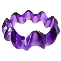 Acrylic Fancy Purple Bangle Adjustable Wrist 6 To 7 1/2 inches Very Comfortable Bangle