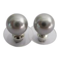 Grey Pearls Stud Earrings Genuine Swarovski Grey Pearls 8mm Stud Earrings Surgical Post Earrings  