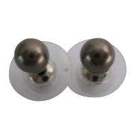Dark Brown Pearls Stud Earrings 6mm Genuine Swarovski Dark Brown Pearls Surgical Post Stud Earrings  