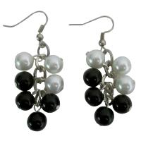 Black & White Pearls Earrings Synthetic Pearls Chandelier Earrings 