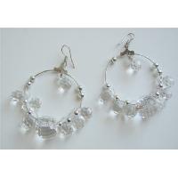 Simulated Clear Crystals Hoop Earrings 