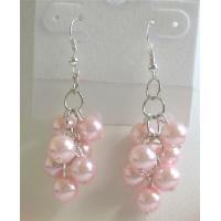 Pink Pearls Earrings Pearls Grapes Earrings 