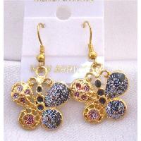 Glitter Butterfly Shimmering Gold Plated Butterfly Earrings  