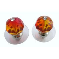 Wedding Bridemaides Fire Opal Burnt Orange Crystals Stud Earrigns Inexpensive Genuine Swarovski Crystals Stud Earrings  
