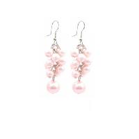 Dance Jewelry Pink Pearls Earrings Grape Bunch Pearls Earrings