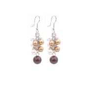 Multicolor Pearls Dangling Earrings Gorgeous Pearls Earrings