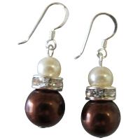Wedding Accessories Jewelry Dark Brown ivory Diamante Earrings from fashionjewelryforeveryone.com