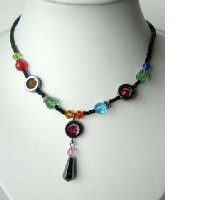 Choker Multi Crystals Necklaces Simulated Crystals Colorful w/ TearDrop Necklace 