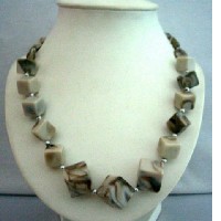 Ethnic Greyish Black Beads Beach Necklace 28 inches Long Beach Jewelry